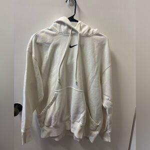 WHITE NIKE EMBROIDERED HOODIE SIZE SMALL